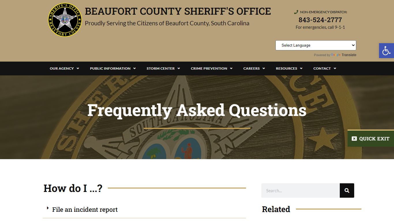 Frequently Asked Questions • Beaufort County Sheriff's Office